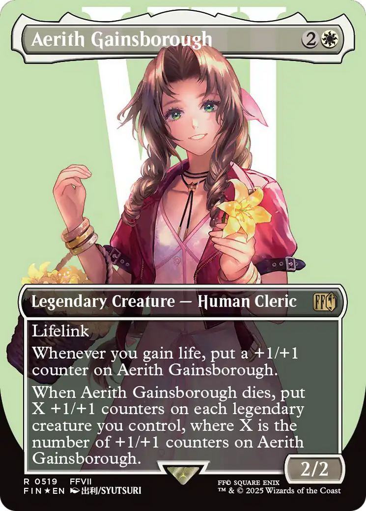 Aerith Gainsborough (Borderless) (Surge Foil) [FINAL FANTASY] | Chromatic Games