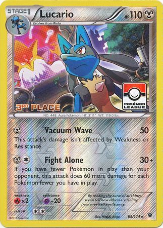 Lucario (63/124) (League Promo 3rd Place) [XY: Fates Collide] | Chromatic Games
