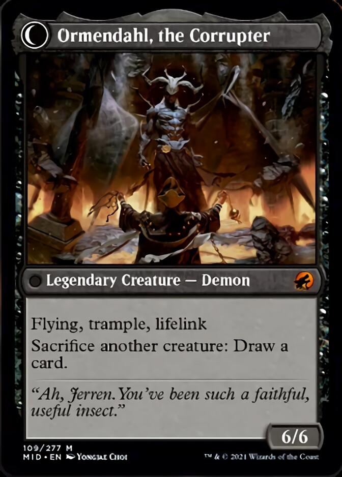 Jerren, Corrupted Bishop // Ormendahl, the Corrupted [Innistrad: Midnight Hunt] | Chromatic Games