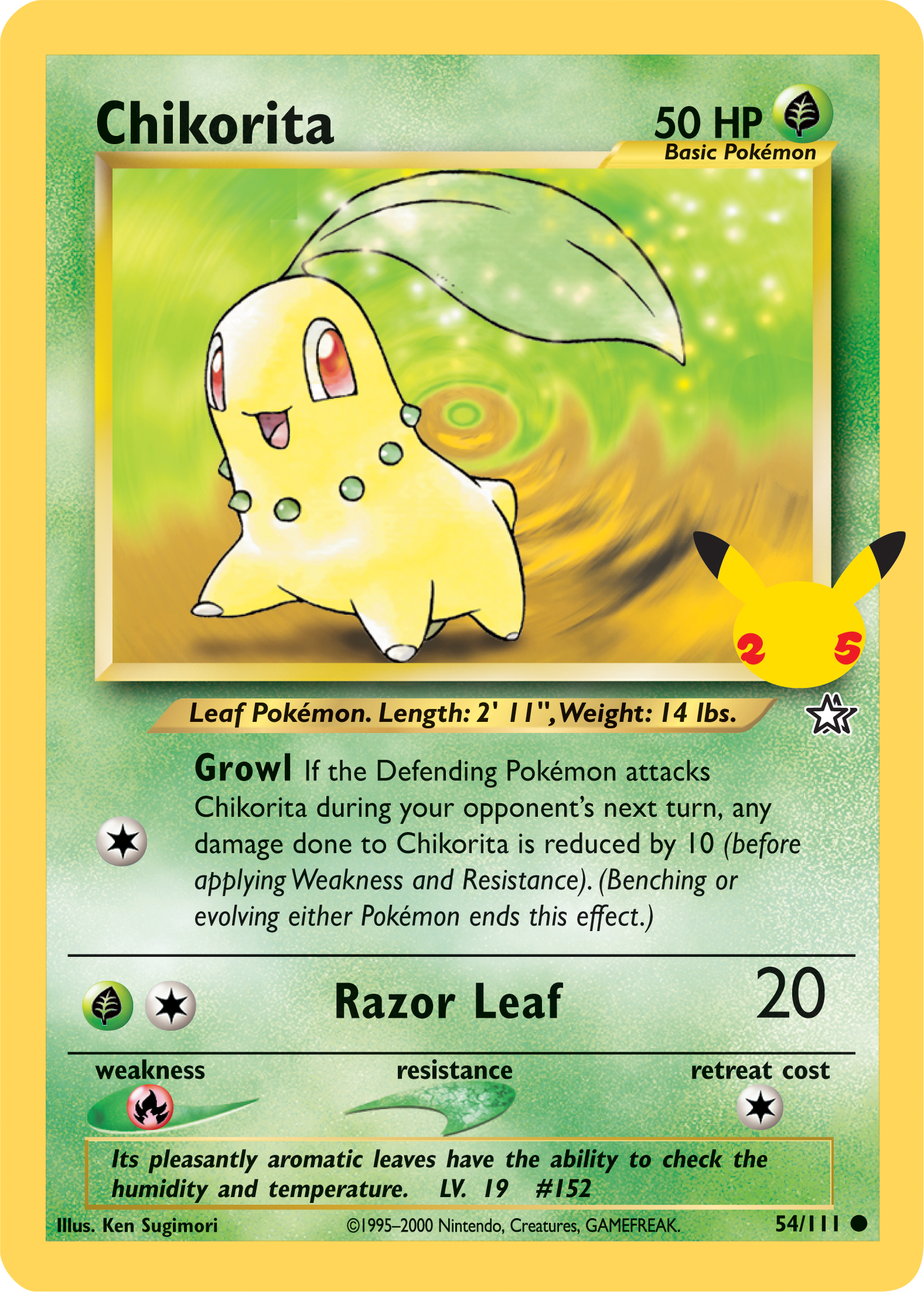 Chikorita (54/111) (Jumbo Card) [First Partner Pack] | Chromatic Games