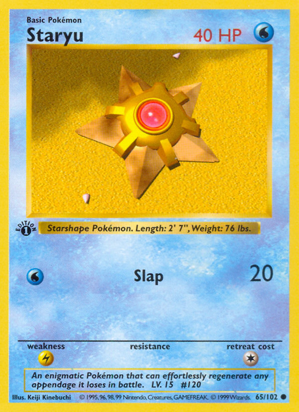 Staryu (65/102) (Shadowless) [Base Set 1st Edition] | Chromatic Games