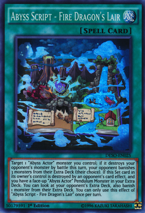 Abyss Script - Fire Dragon's Lair [DESO-EN025] Super Rare | Chromatic Games