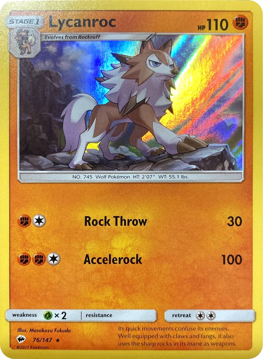 Lycanroc (76/147) (Water Web Holo) [Sun & Moon: Burning Shadows] | Chromatic Games