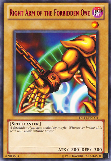 Right Arm of the Forbidden One (Red) [DL11-EN004] Rare | Chromatic Games