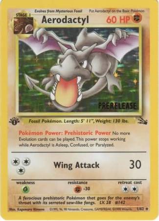 Aerodactyl (1/62) (Prerelease Promo) [Fossil 1st Edition] | Chromatic Games