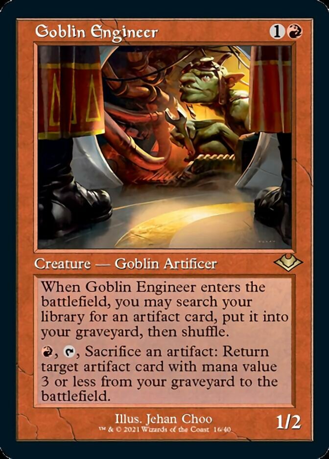 Goblin Engineer (Retro Foil Etched) [Modern Horizons] | Chromatic Games