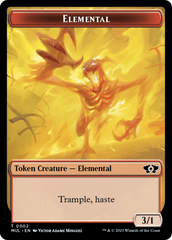 Elemental (2) // Teferi Akosa of Zhalfir Emblem Double-Sided Token [March of the Machine Tokens] | Chromatic Games