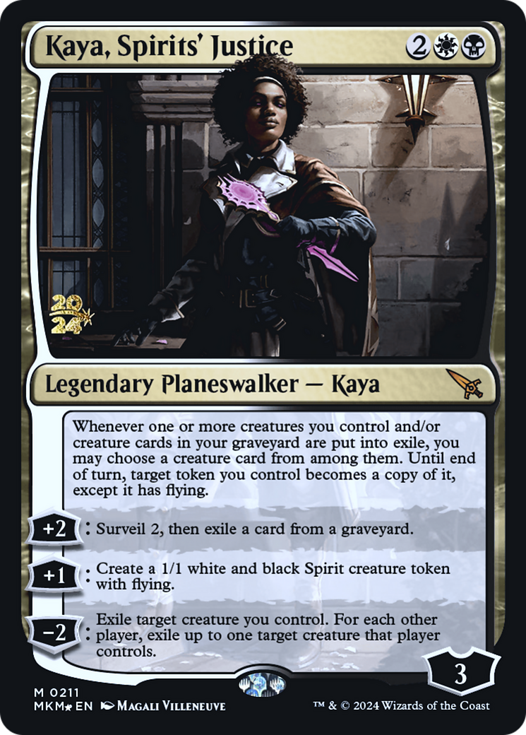 Kaya, Spirits' Justice [Murders at Karlov Manor Prerelease Promos] | Chromatic Games