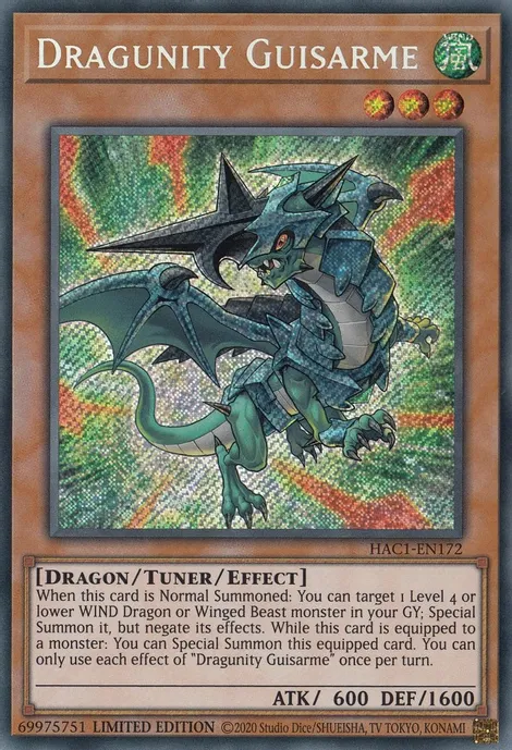 Dragunity Guisarme [HAC1-EN172] Secret Rare | Chromatic Games
