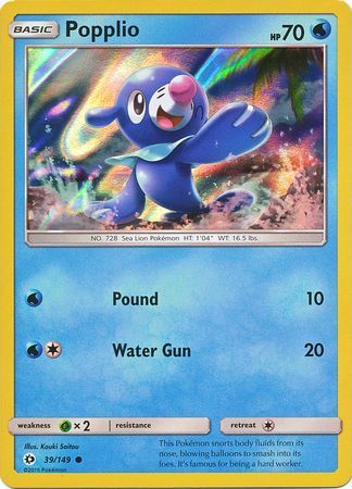 Popplio (39/149) (Water Web Holo) [Sun & Moon: Base Set] | Chromatic Games