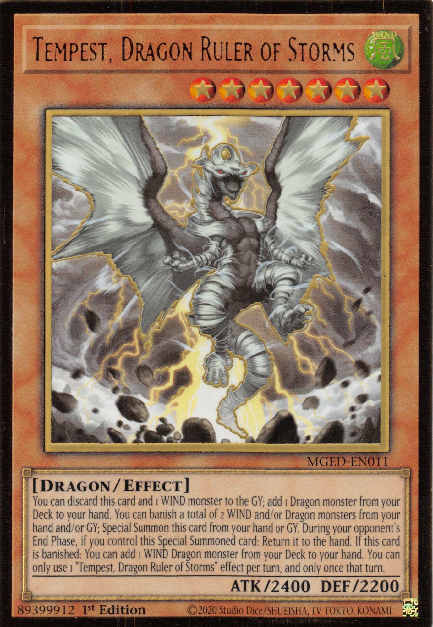 Tempest, Dragon Ruler of Storms [MGED-EN011] Gold Rare | Chromatic Games