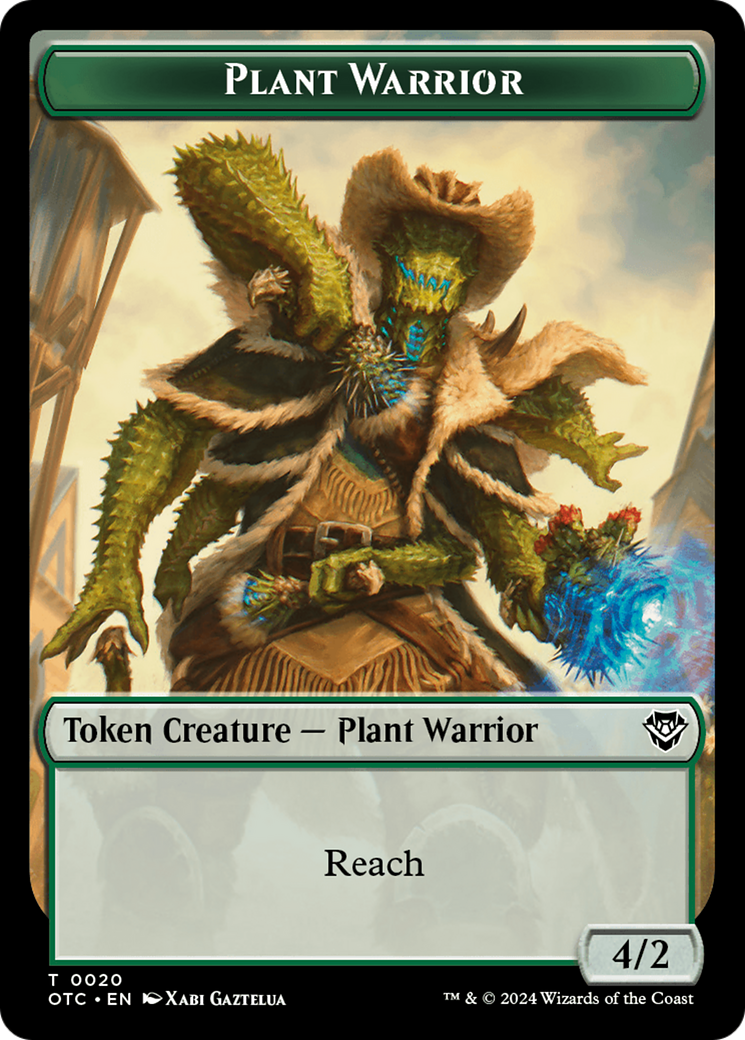 Plant Warrior // Treasure Double-Sided Token [Outlaws of Thunder Junction Commander Tokens] | Chromatic Games