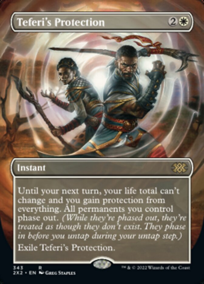 Teferi's Protection (Borderless Alternate Art) [Double Masters 2022] | Chromatic Games