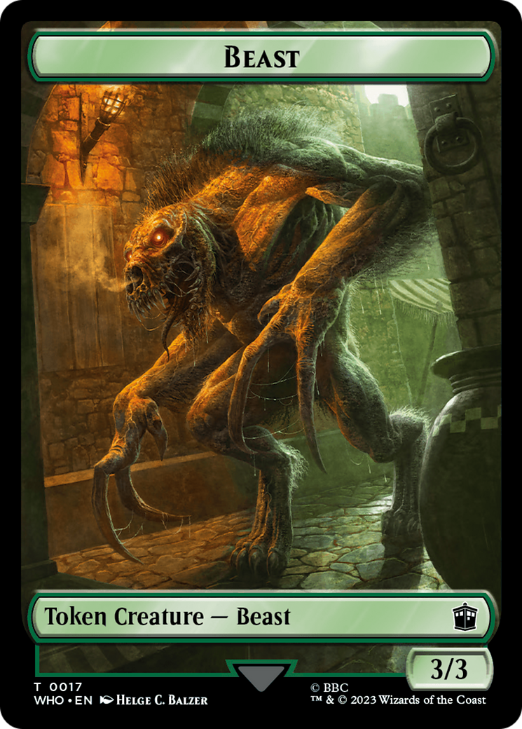 Soldier // Beast Double-Sided Token [Doctor Who Tokens] | Chromatic Games