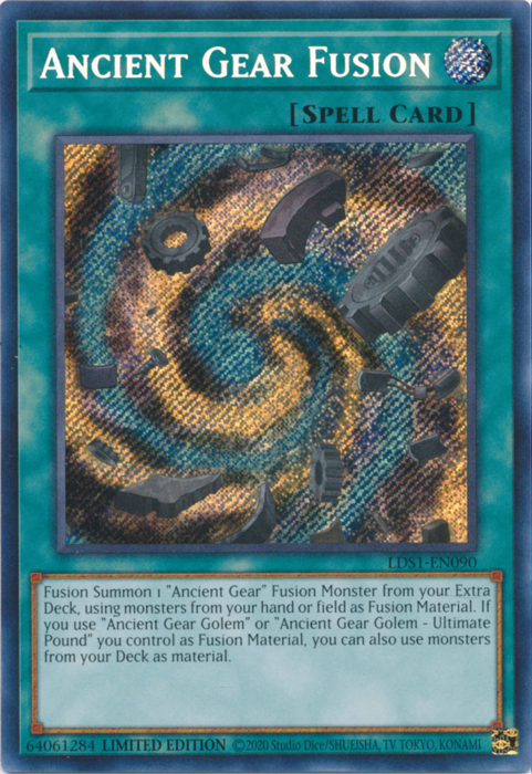 Ancient Gear Fusion [LDS1-EN090] Secret Rare | Chromatic Games