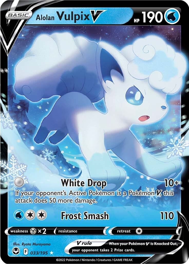 Alolan Vulpix V (033/195) [Sword & Shield: Silver Tempest] | Chromatic Games