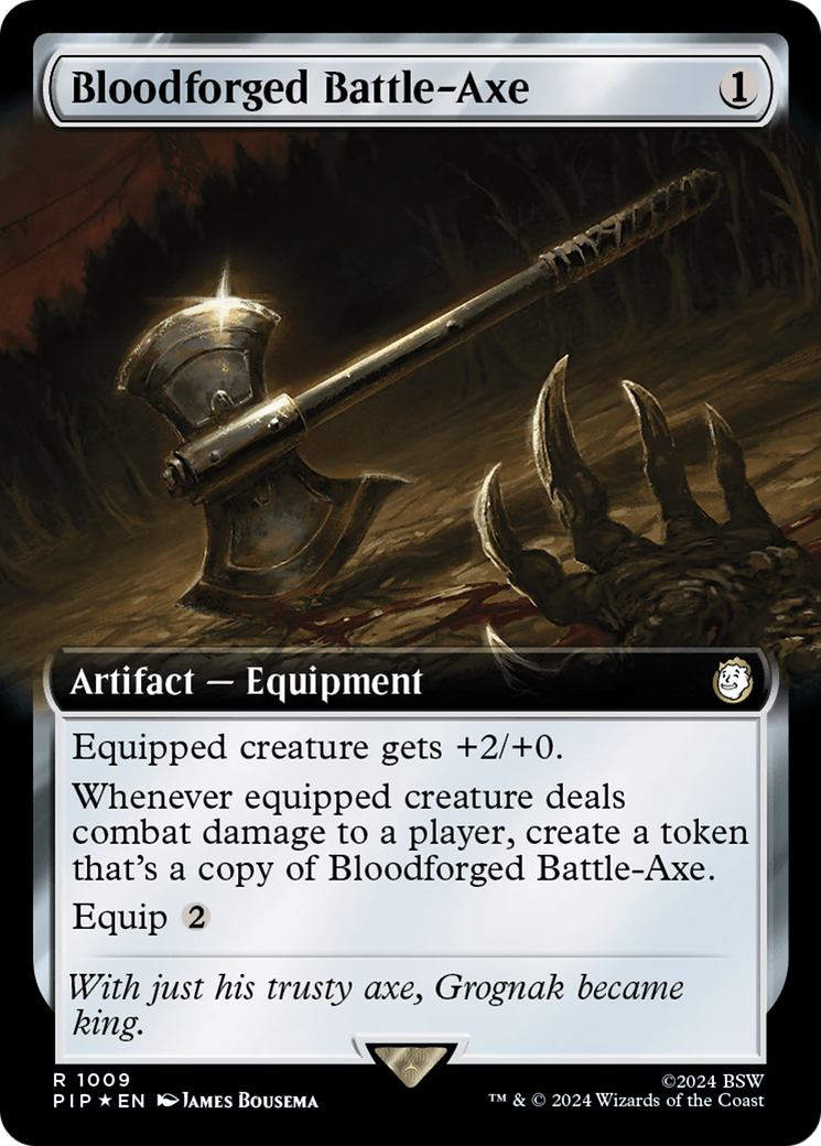 Bloodforged Battle-Axe (Extended Art) (Surge Foil) [Fallout] | Chromatic Games