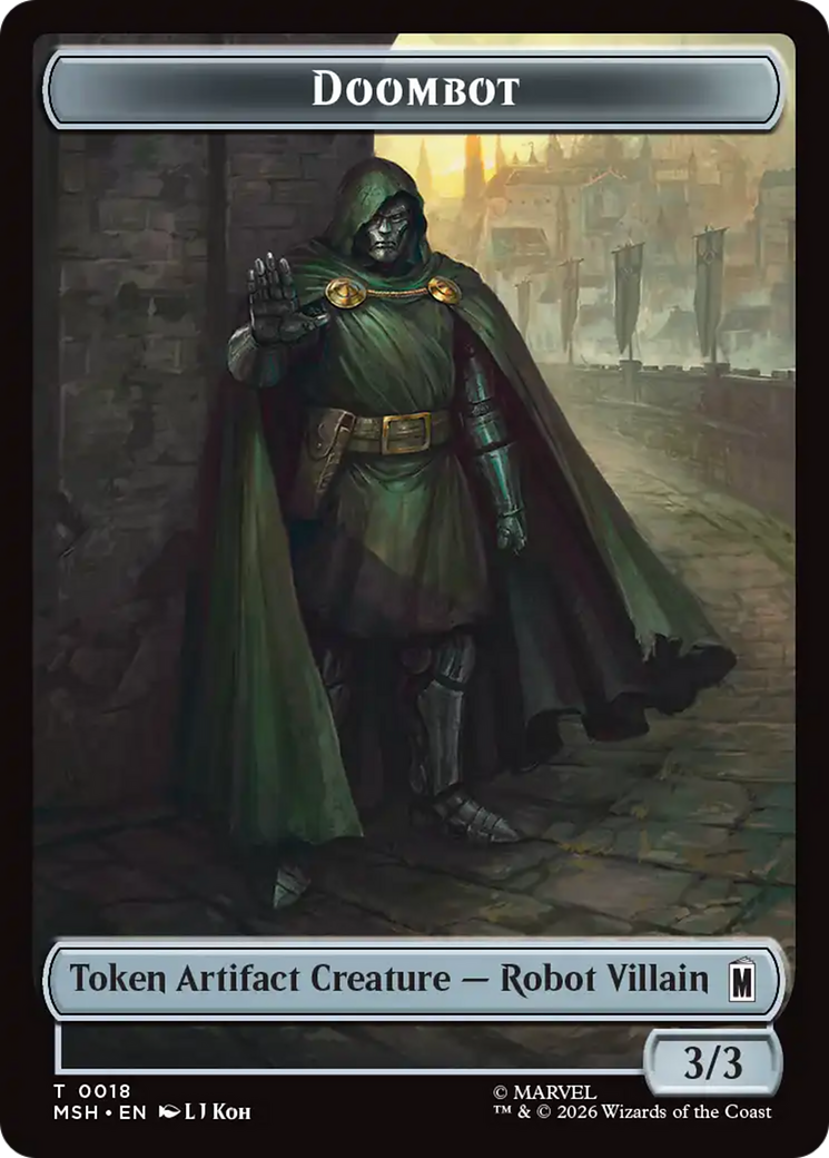 Merfolk // Doombot Double-Sided Token [Marvel Super Heroes Tokens] | Chromatic Games