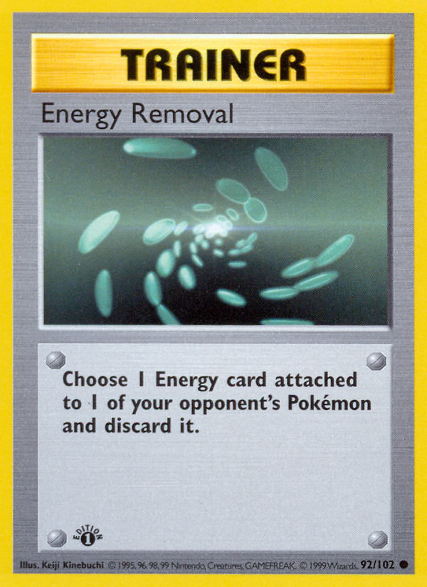 Energy Removal (92/102) (Shadowless) [Base Set 1st Edition] | Chromatic Games