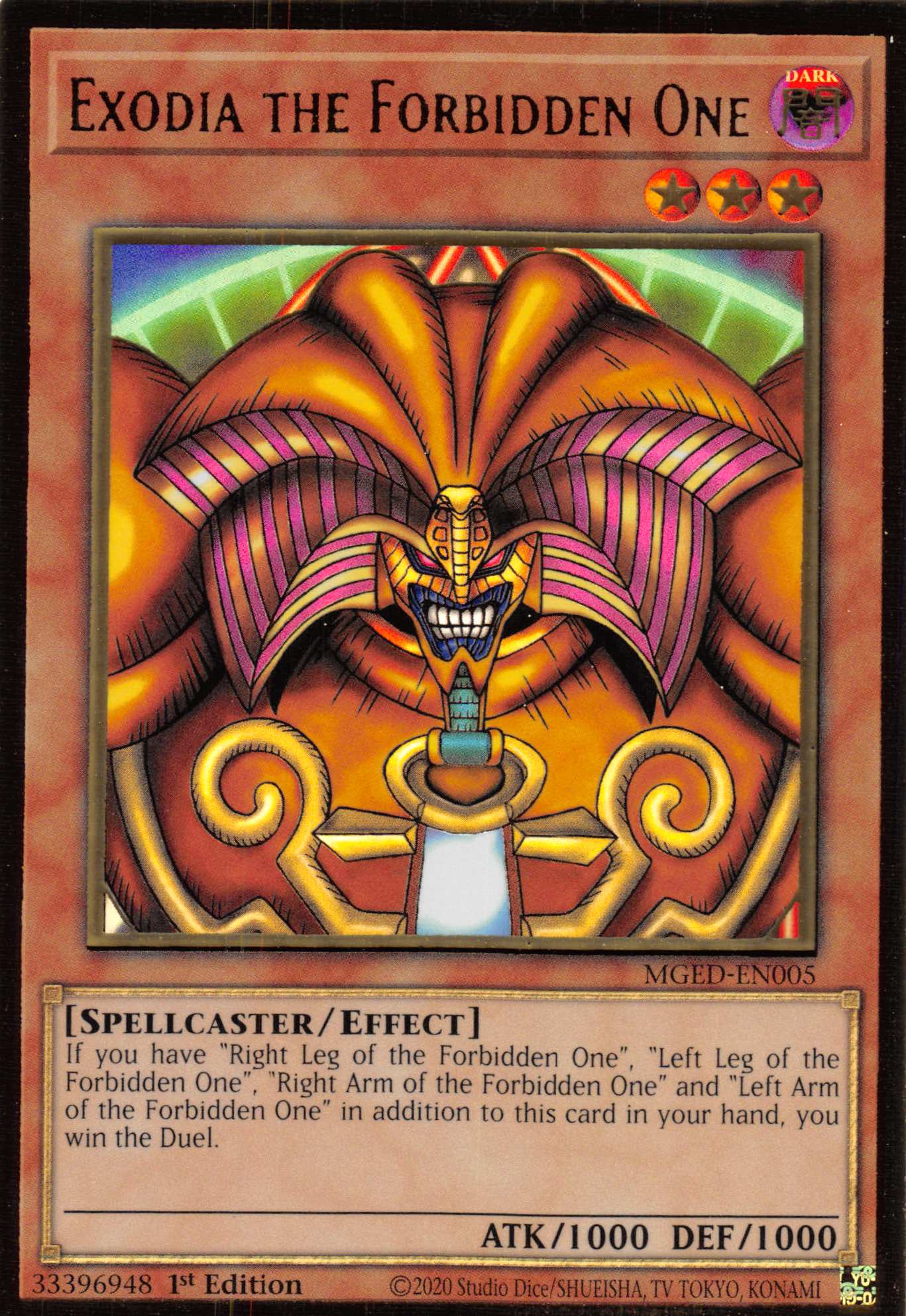 Exodia the Forbidden One [MGED-EN005] Gold Rare | Chromatic Games