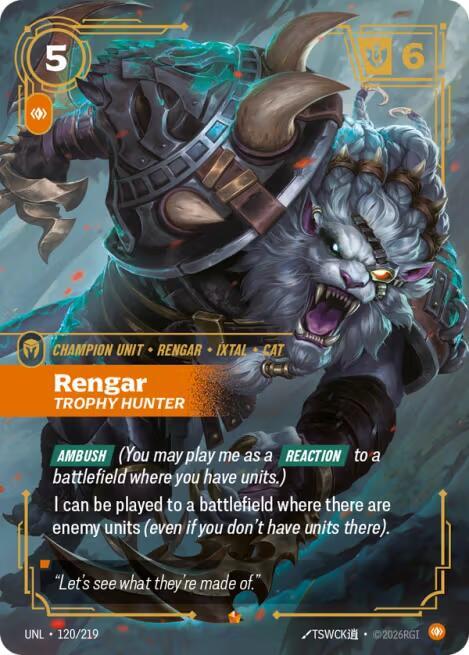 Rengar - Trophy Hunter 120/219 (Unleashed)  - Foil | Chromatic Games