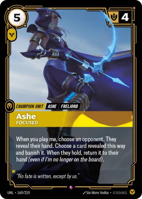 Ashe - Focused 169/219 (Unleashed)  - Foil | Chromatic Games