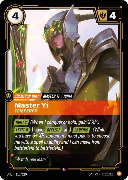 Master - Yi Tempered 113/219 (Unleashed)  - Foil | Chromatic Games
