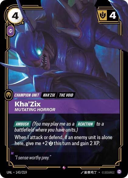 Kha'Zix - Mutating Horror 143/219 (Unleashed)  - Foil | Chromatic Games