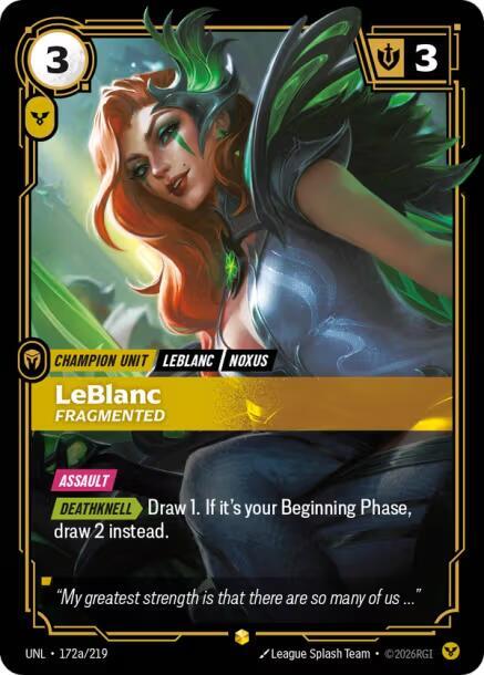 LeBlanc - Fragmented 172a/219 (Unleashed)  - Foil | Chromatic Games