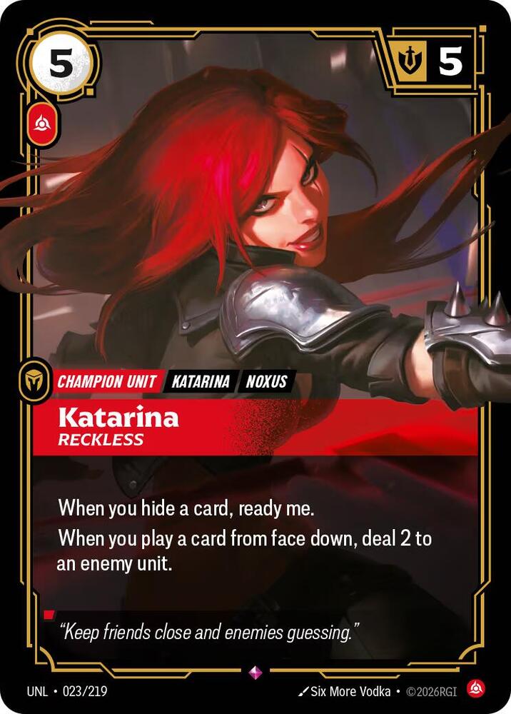 Katarina - Reckless 023/219 (Unleashed)  - Foil | Chromatic Games