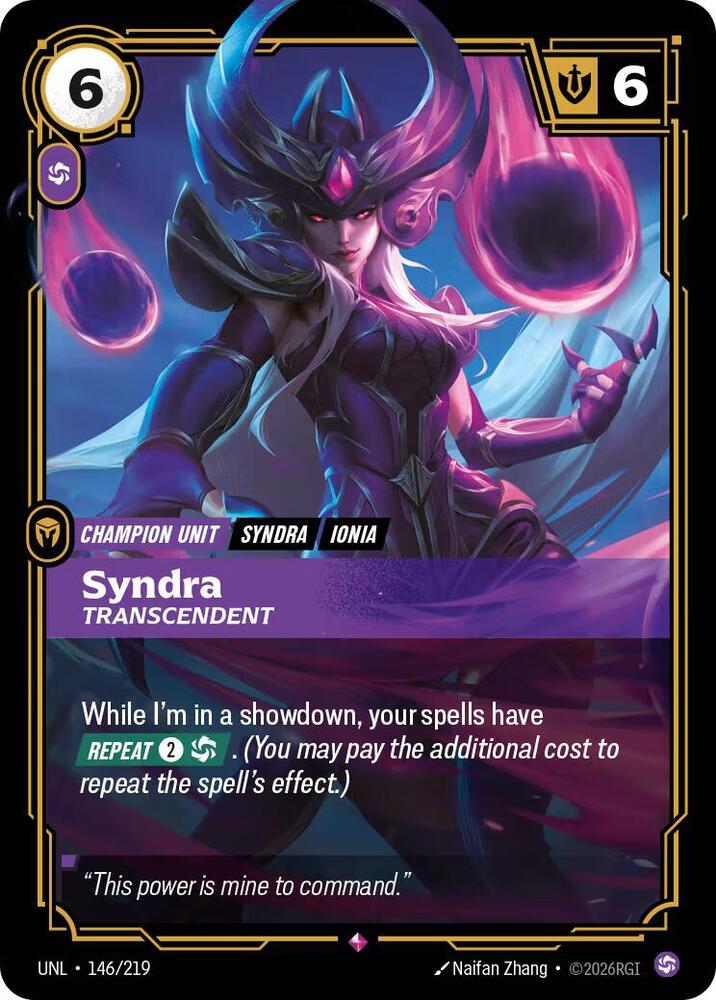 Syndra Transcendent 146/219 (Unleashed)  - Foil | Chromatic Games