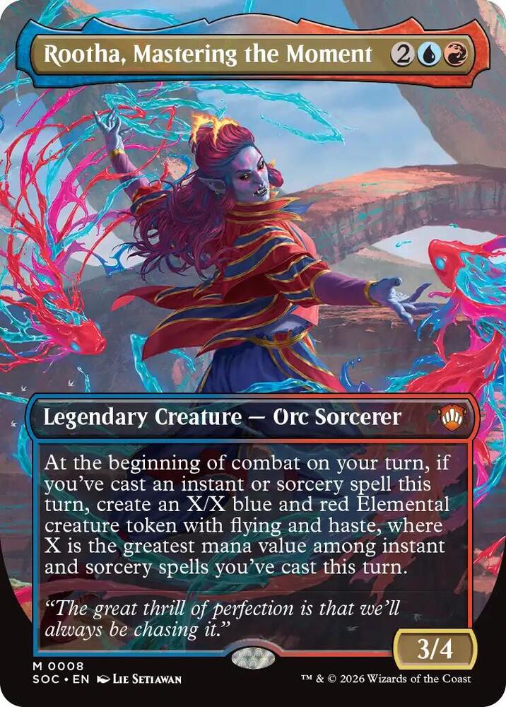 Rootha, Mastering the Moment 8 (Commander: Secrets of Strixhaven)  - Borderless | Chromatic Games