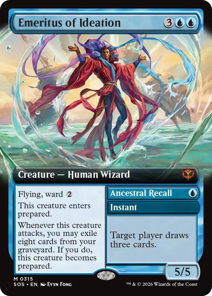 Emeritus of Ideation // Ancestral Recall 315 (Secrets of Strixhaven)  - Extended Art | Chromatic Games