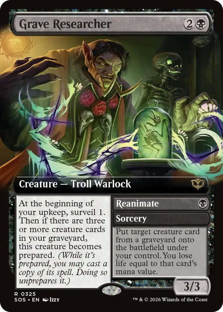 Grave Researcher // Reanimate 325 (Secrets of Strixhaven)  - Extended Art Foil | Chromatic Games