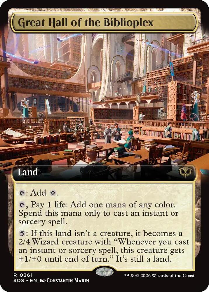 Great Hall of the Biblioplex 361 (Secrets of Strixhaven)  - Extended Art Foil | Chromatic Games