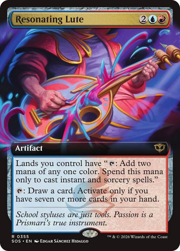 Resonating Lute 355 (Secrets of Strixhaven)  - Extended Art | Chromatic Games