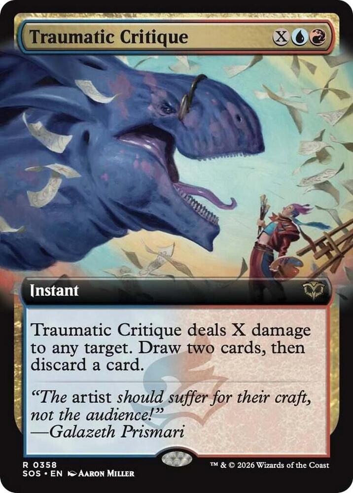 Traumatic Critique 358 (Secrets of Strixhaven)  - Extended Art | Chromatic Games