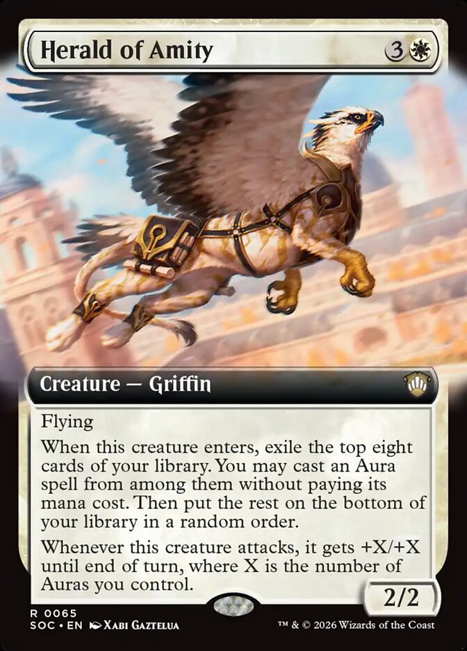 Herald of Amity 65 (Commander: Secrets of Strixhaven)  - Extended Art | Chromatic Games