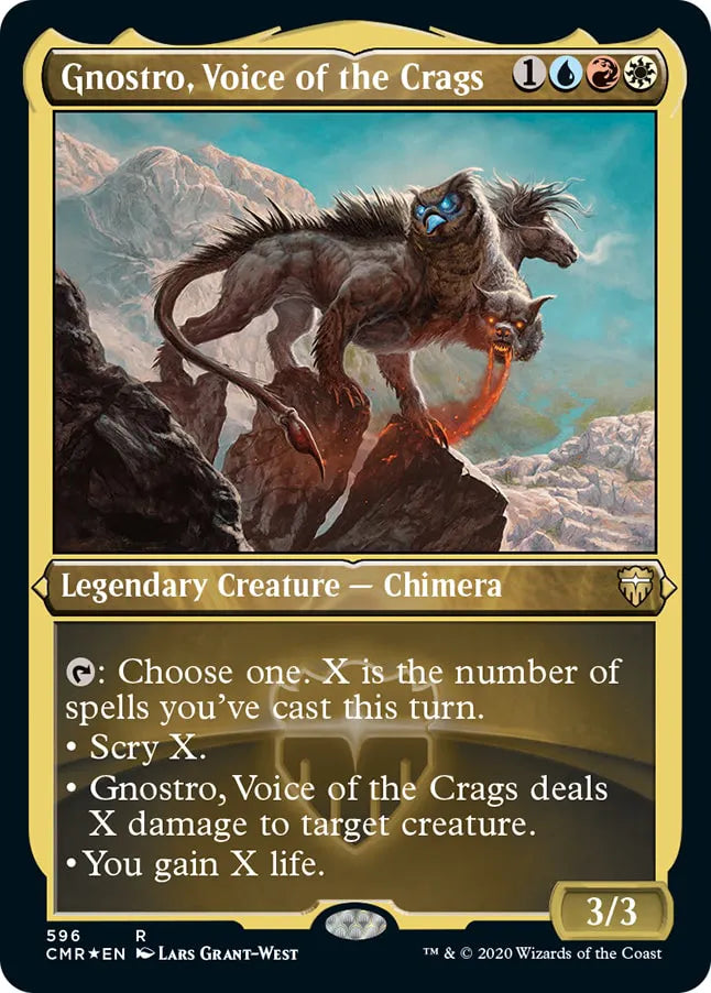 Gnostro, Voice of the Crags 596 (Commander Legends)  - Etched Foil | Chromatic Games