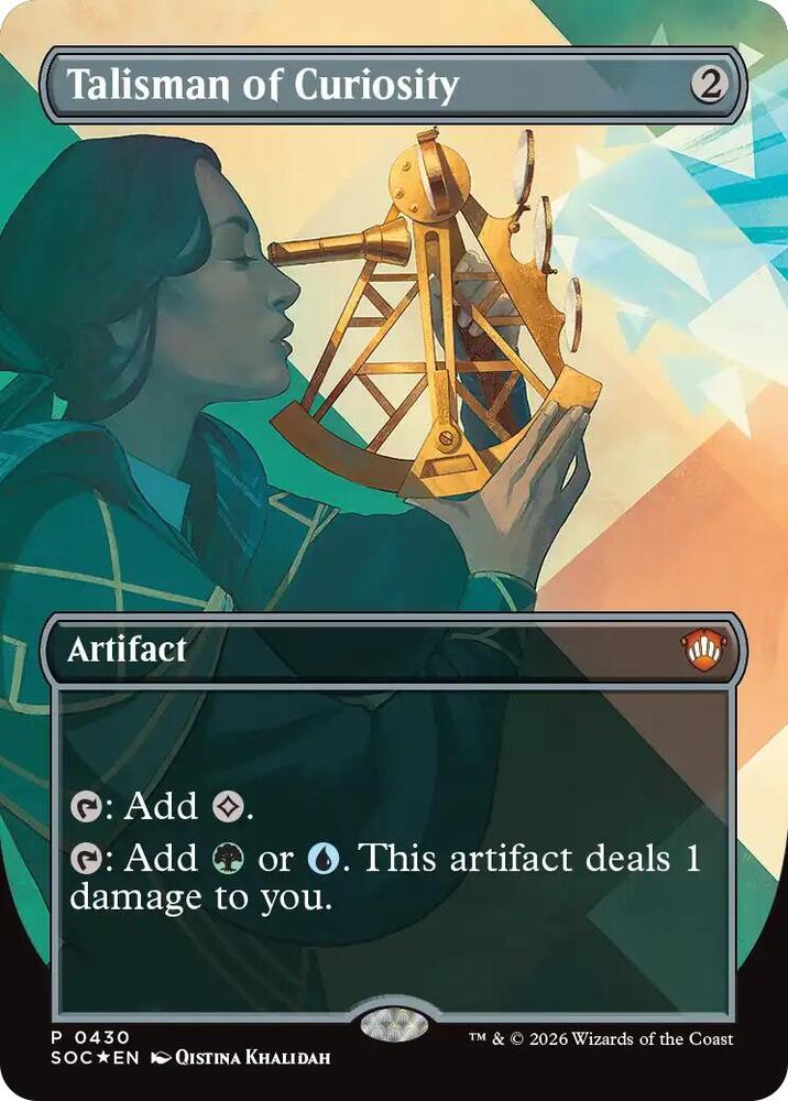 Talisman of Curiosity 430 (Commander: Secrets of Strixhaven)  - Borderless Foil | Chromatic Games