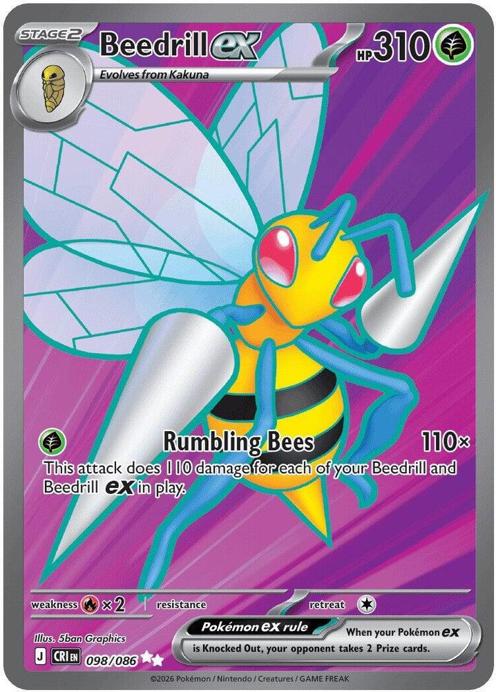 Beedrill ex 098/086 (ME04: Chaos Rising)  - Holofoil | Chromatic Games