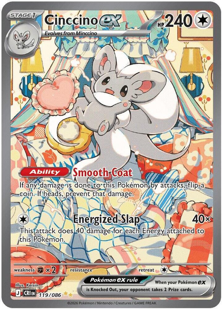Cinccino ex 119/086 (ME04: Chaos Rising)  - Holofoil | Chromatic Games