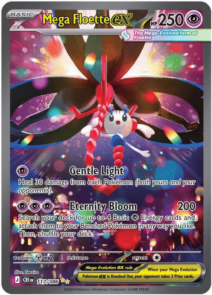 Mega Floette ex 117/086 (ME04: Chaos Rising)  - Holofoil | Chromatic Games