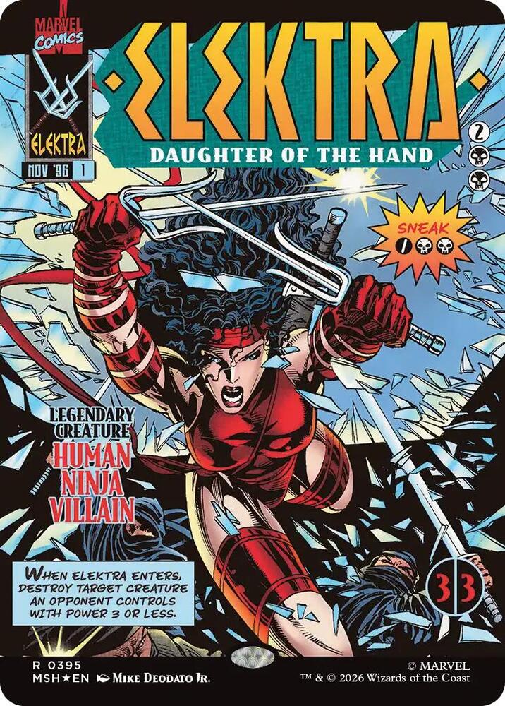 Elektra, Daughter of the Hand 395 (Marvel Super Heroes)  - Borderless Foil | Chromatic Games