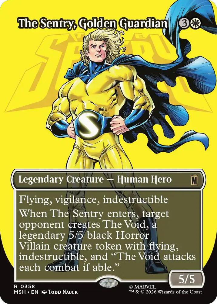The Sentry, Golden Guardian 358 (Marvel Super Heroes)  - Borderless Foil | Chromatic Games