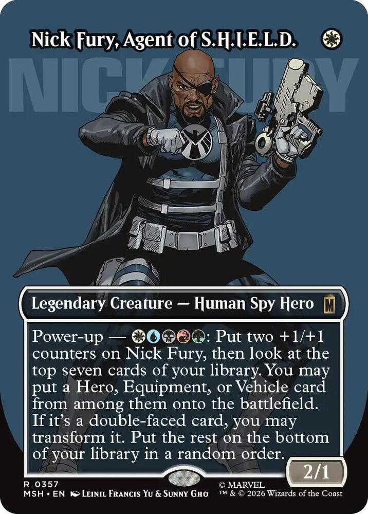 Nick Fury, Agent of S.H.I.E.L.D. 357 (Marvel Super Heroes)  - Borderless Foil | Chromatic Games