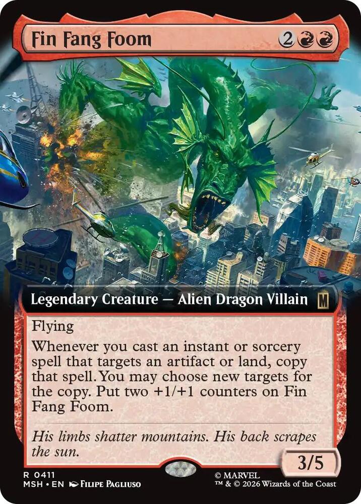 Fin Fang Foom 411 (Marvel Super Heroes)  - Extended Art Foil | Chromatic Games