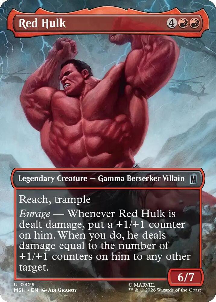 Red Hulk 329 (Marvel Super Heroes)  - Borderless Foil | Chromatic Games