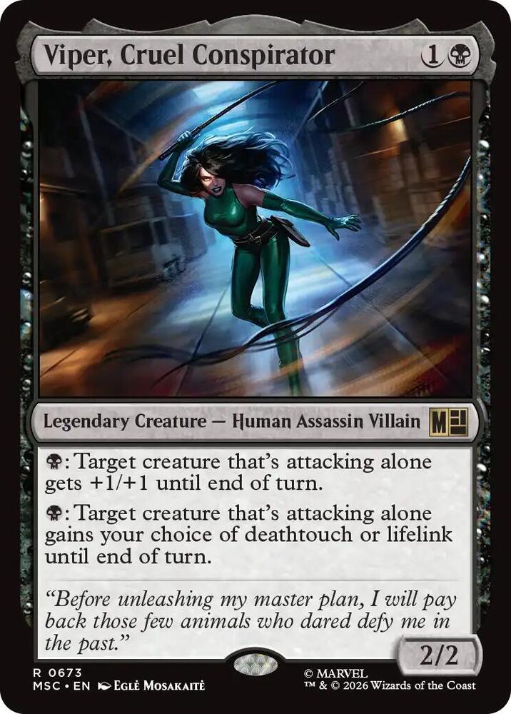 Viper, Cruel Conspirator 673 (Commander: Marvel Super Heroes)  - Foil | Chromatic Games