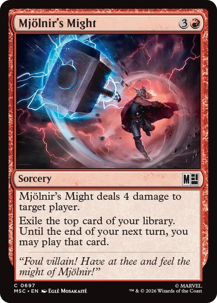 Mjollnir's Might 697 (Commander: Marvel Super Heroes)  - Foil | Chromatic Games
